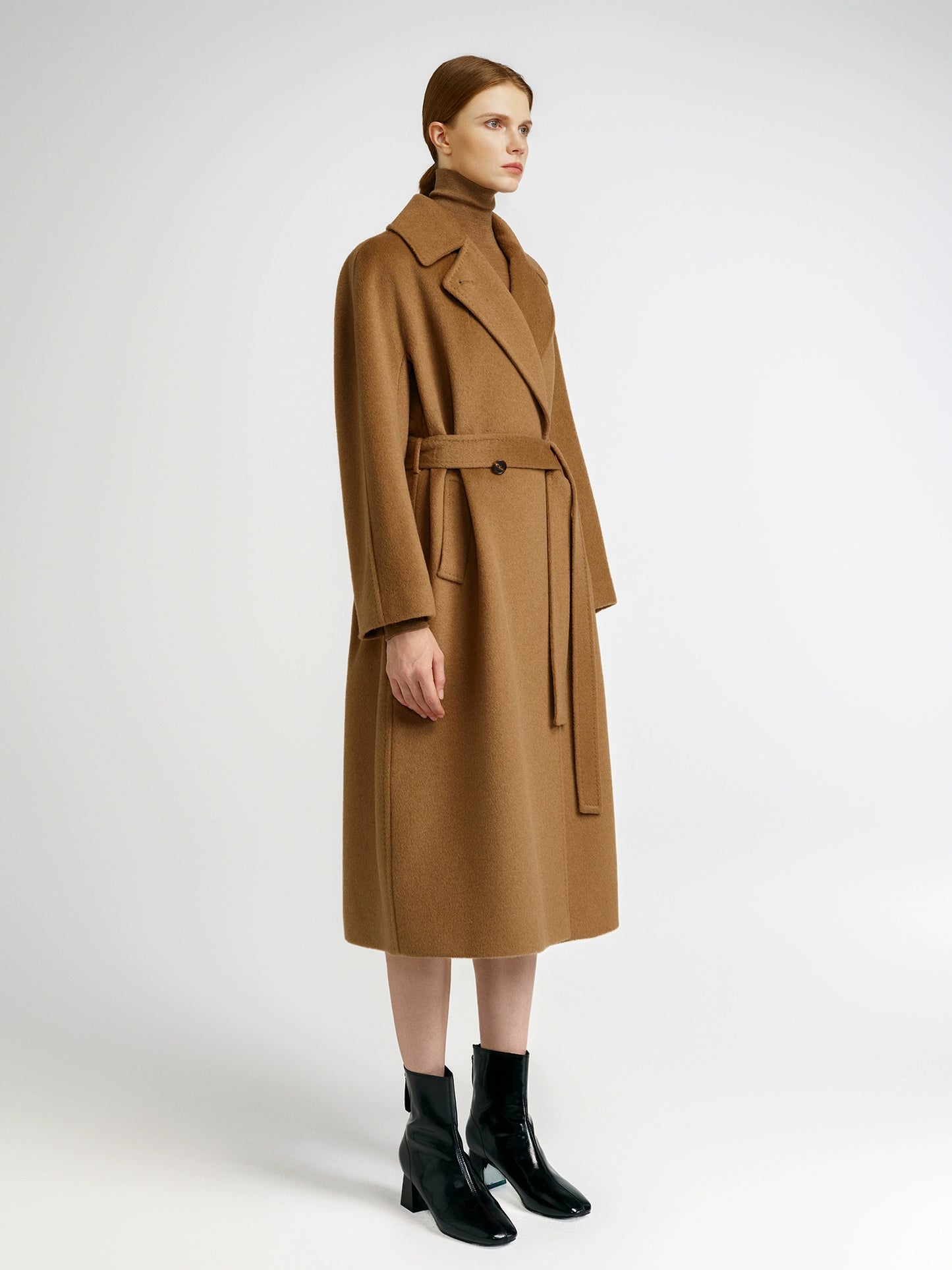 Cashmere coat women's medium and long elegant style