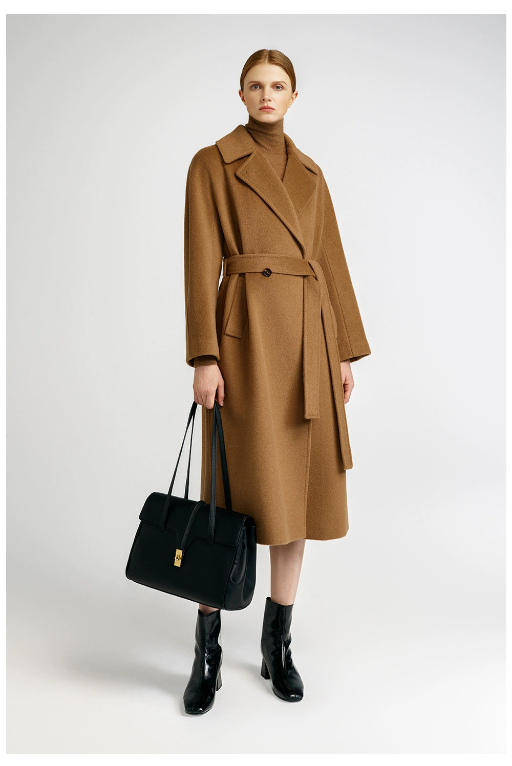 Cashmere coat women's medium and long elegant style