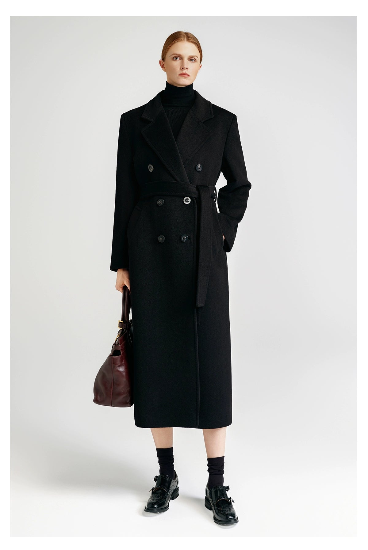 Front rotator sleeve double-sided cashmere coat