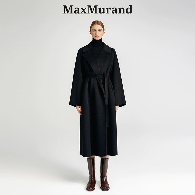 Temperament queen, classic double-sided cashmere coat women's bathrobe long