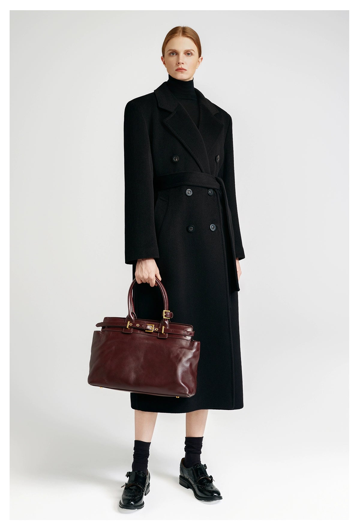 Front rotator sleeve double-sided cashmere coat