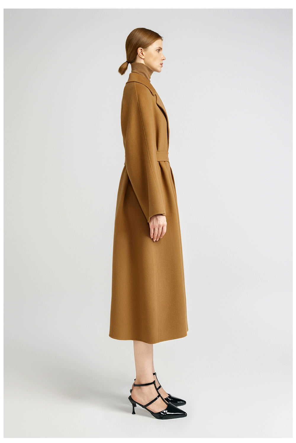 Temperament queen, classic double-sided cashmere coat women's bathrobe long