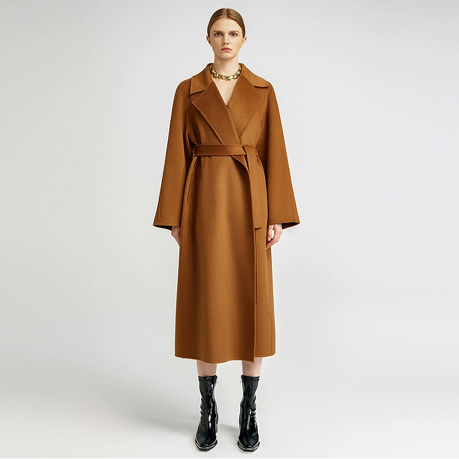 15 Micron Suede Bathrobe Double-Sided Cashmere Coat