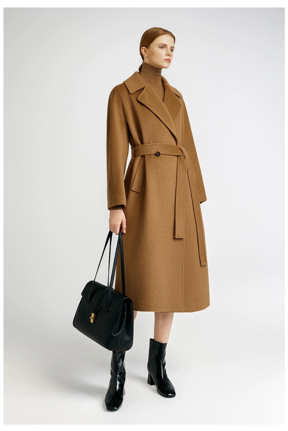 Cashmere coat women's medium and long elegant style