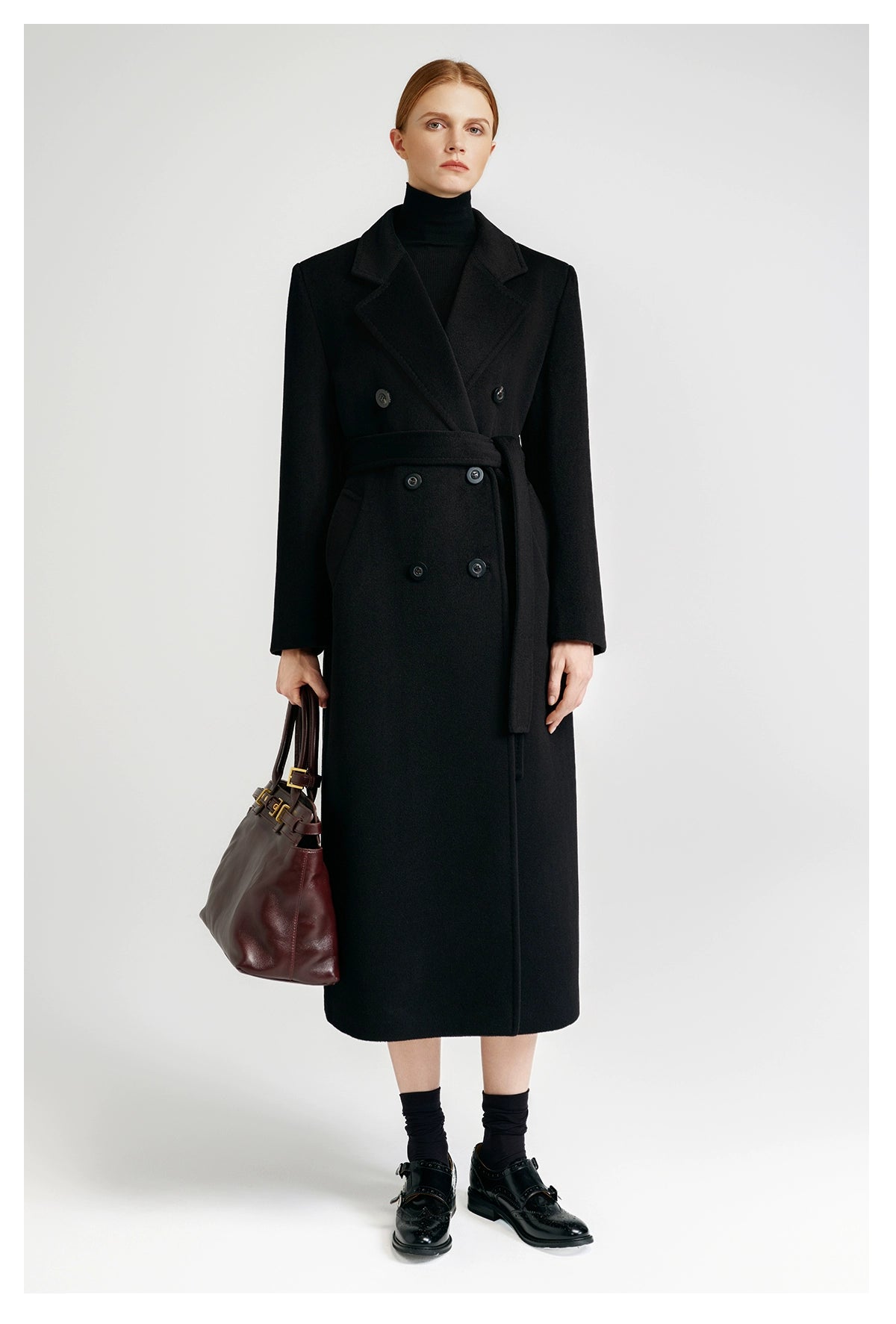 Front rotator sleeve double-sided cashmere coat