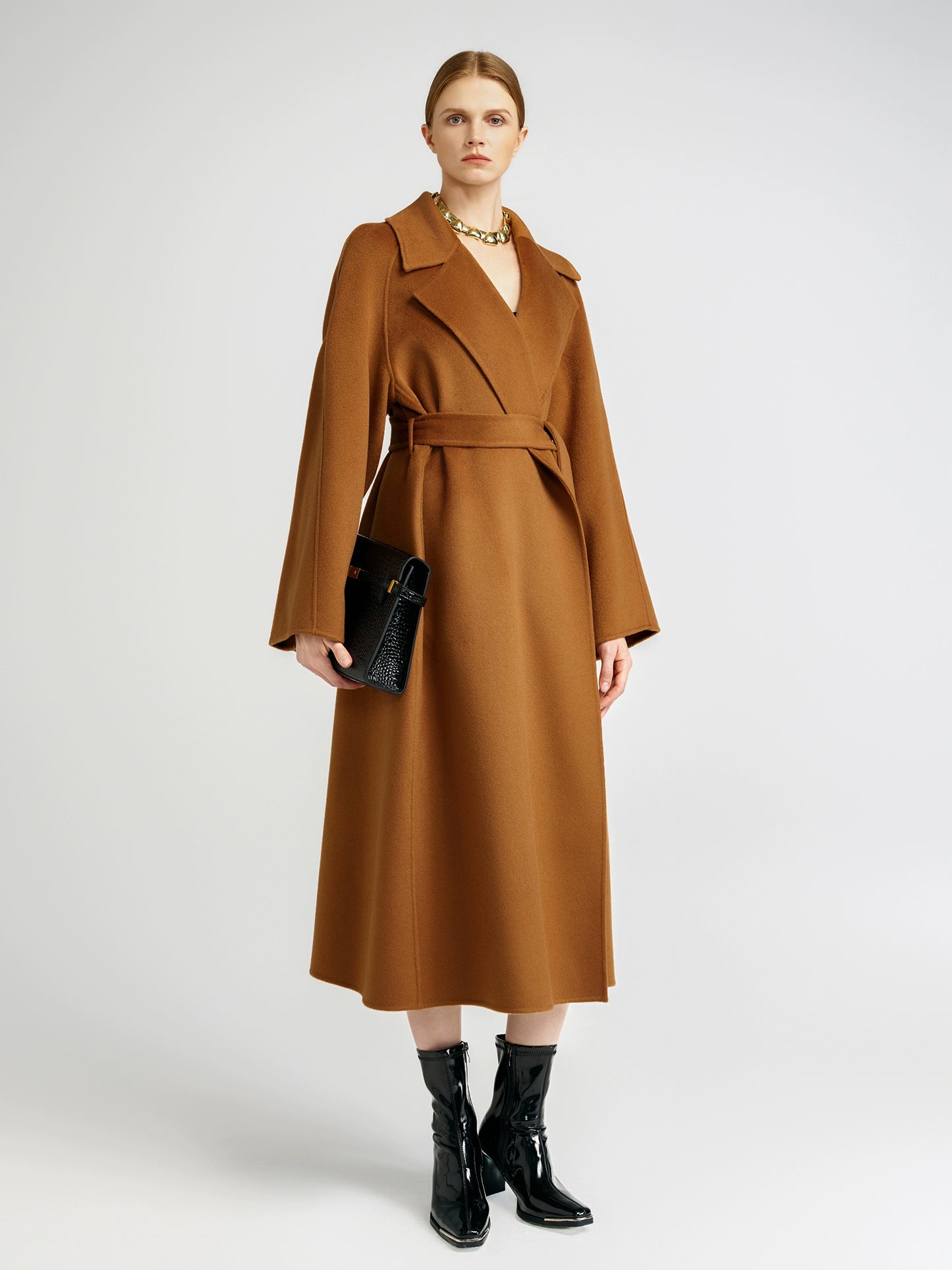 15 Micron Suede Bathrobe Double-Sided Cashmere Coat