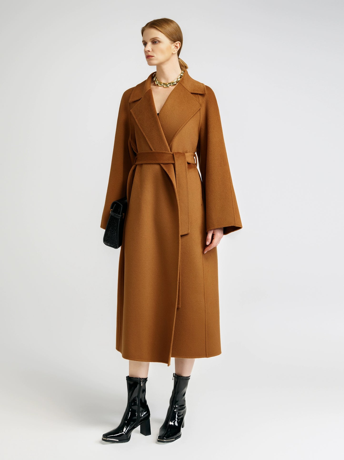 15 Micron Suede Bathrobe Double-Sided Cashmere Coat