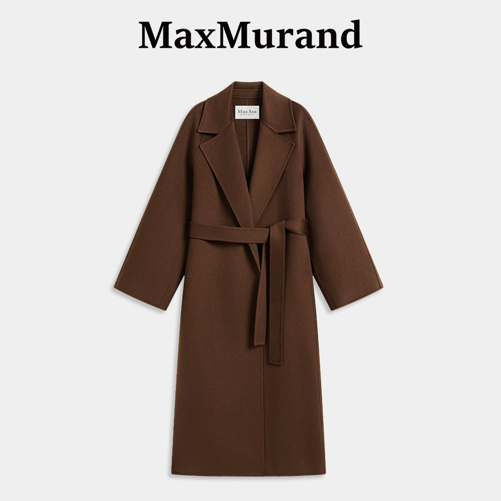 Temperament queen, classic double-sided cashmere coat women's bathrobe long