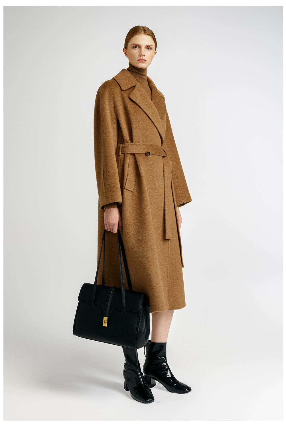 Cashmere coat women's medium and long elegant style