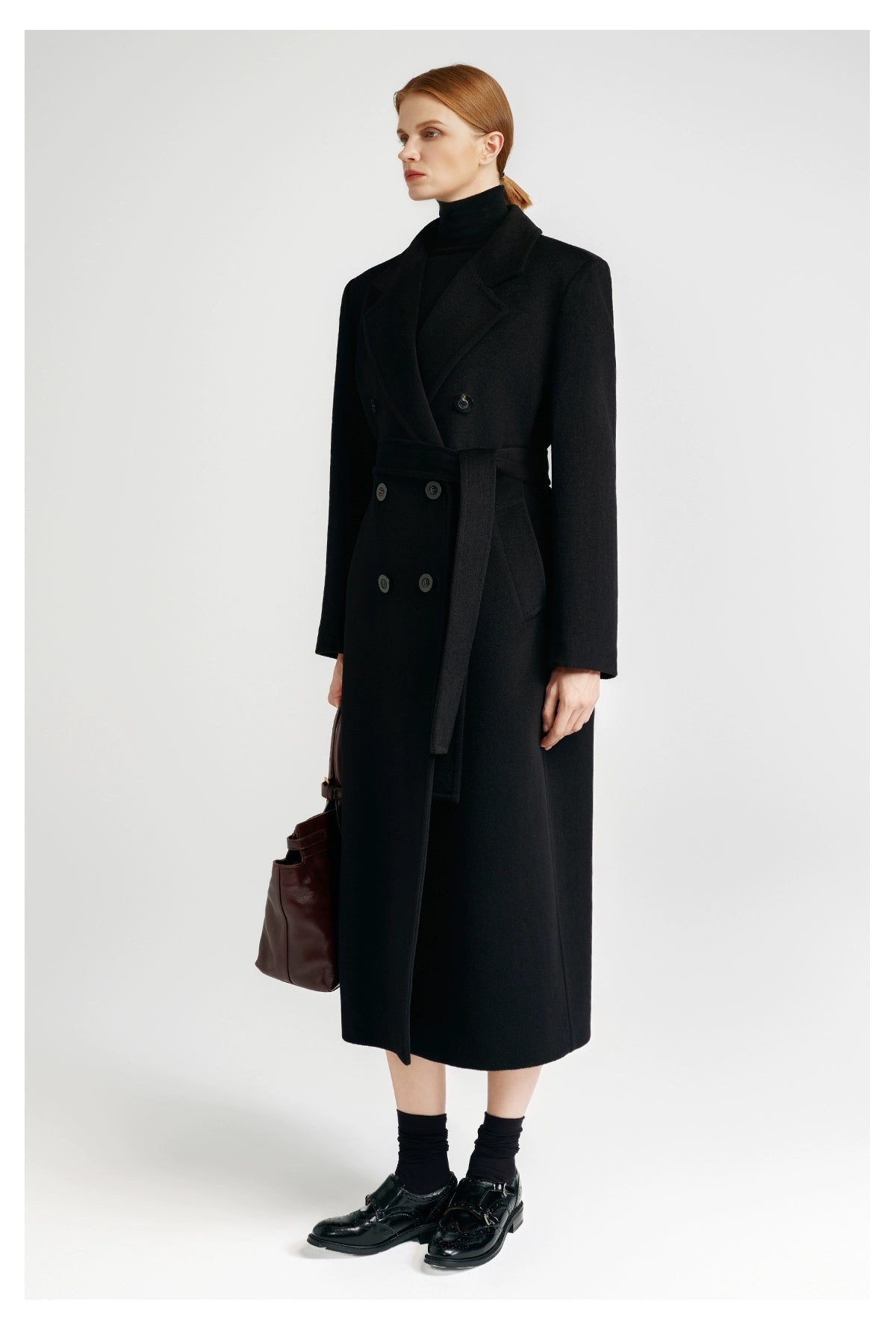 Front rotator sleeve double-sided cashmere coat