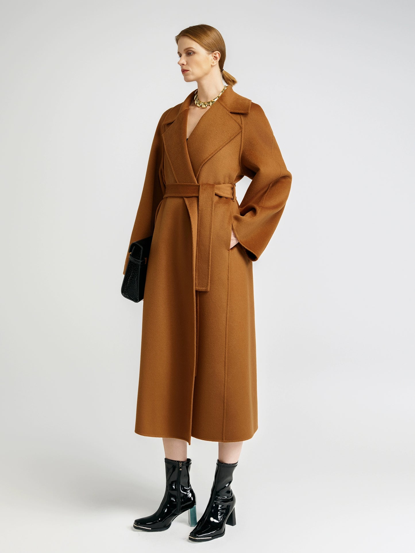 15 Micron Suede Bathrobe Double-Sided Cashmere Coat