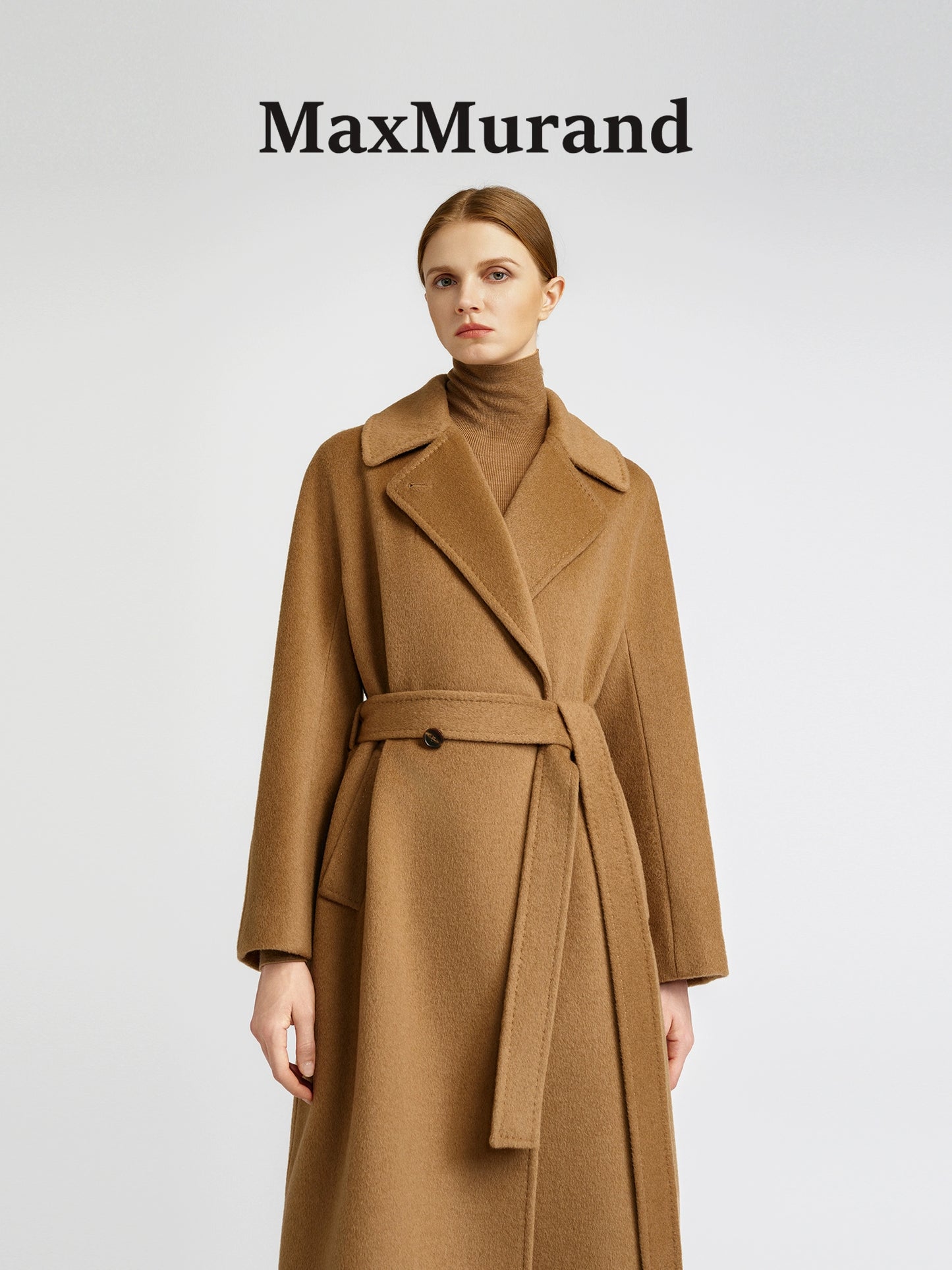 Cashmere coat women's medium and long elegant style