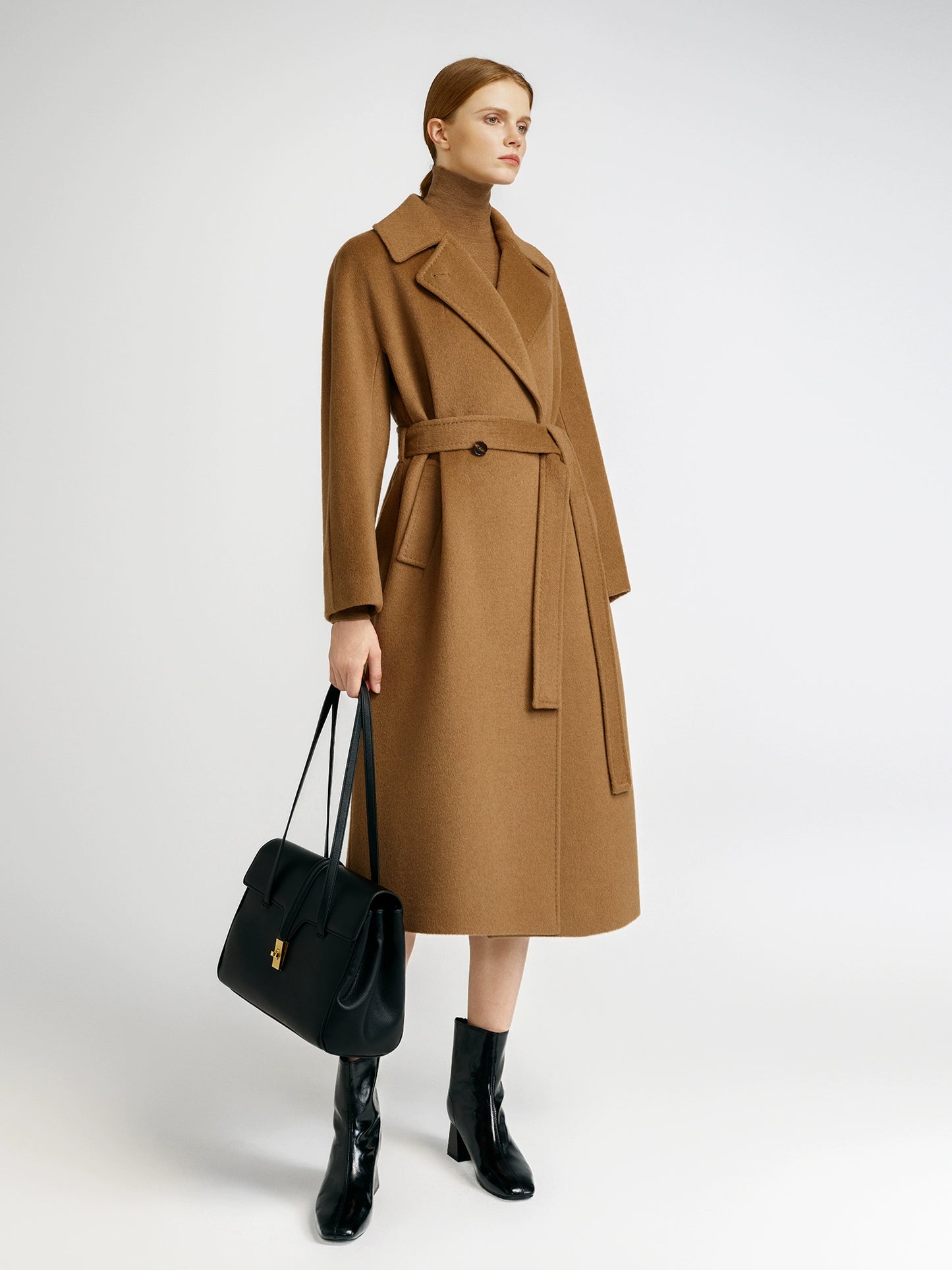 Cashmere coat women's medium and long elegant style