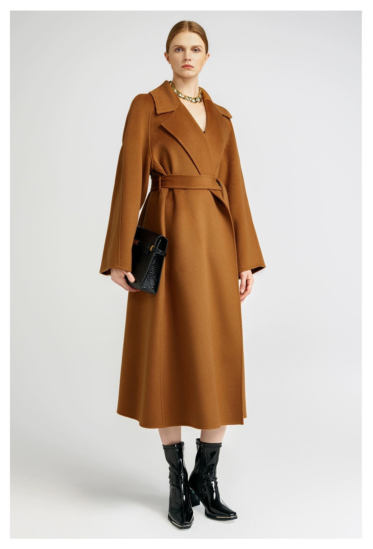 15 Micron Suede Bathrobe Double-Sided Cashmere Coat