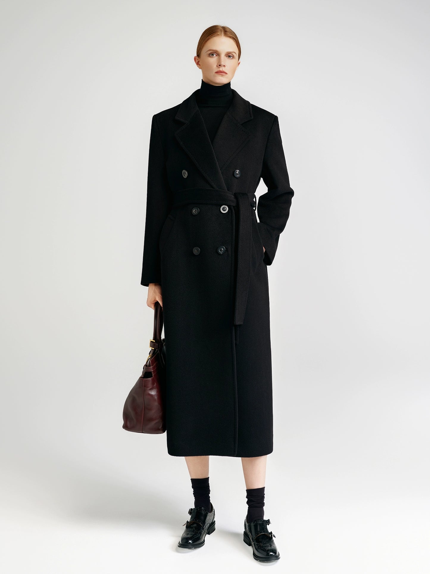 Front rotator sleeve double-sided cashmere coat