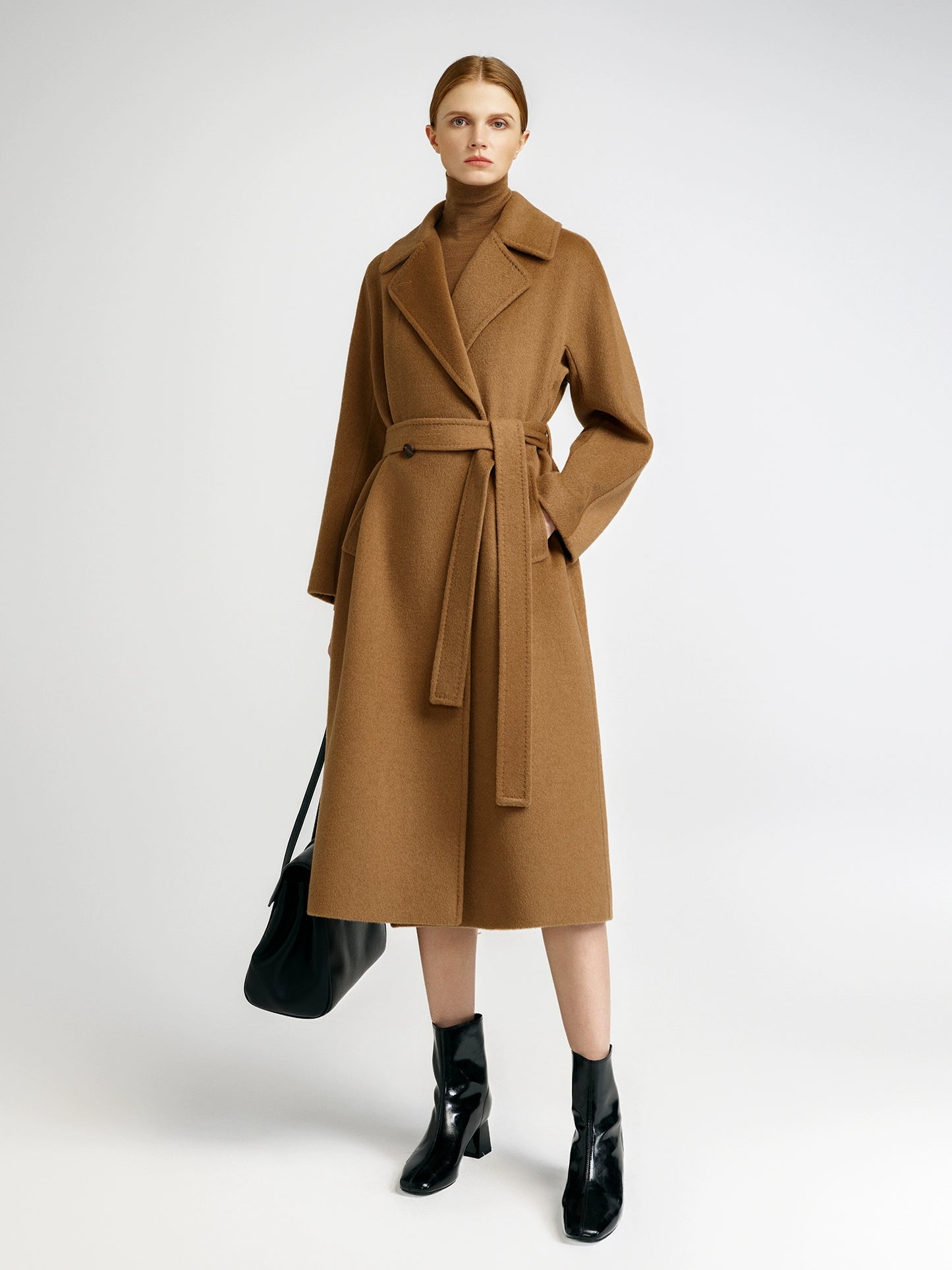 Cashmere coat women's medium and long elegant style
