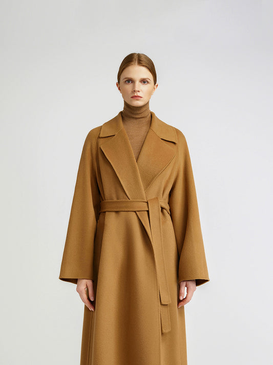 Temperament queen, classic double-sided cashmere coat women's bathrobe long