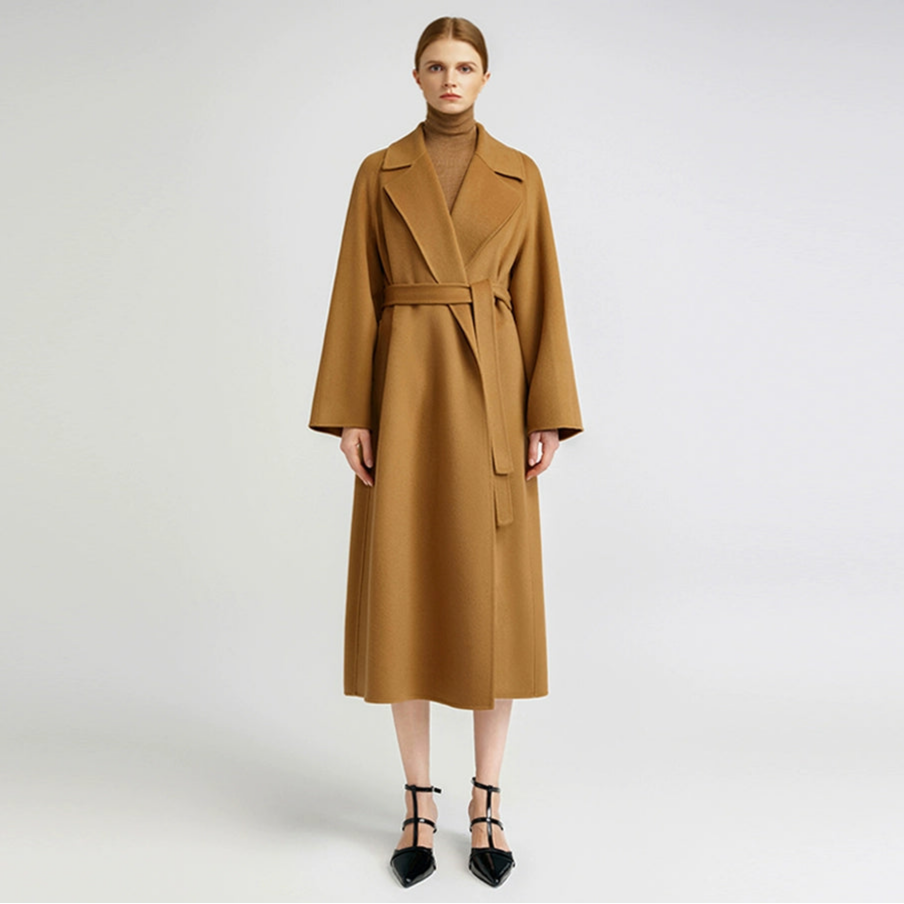 15 Micron Suede Bathrobe Double-Sided Cashmere Coat