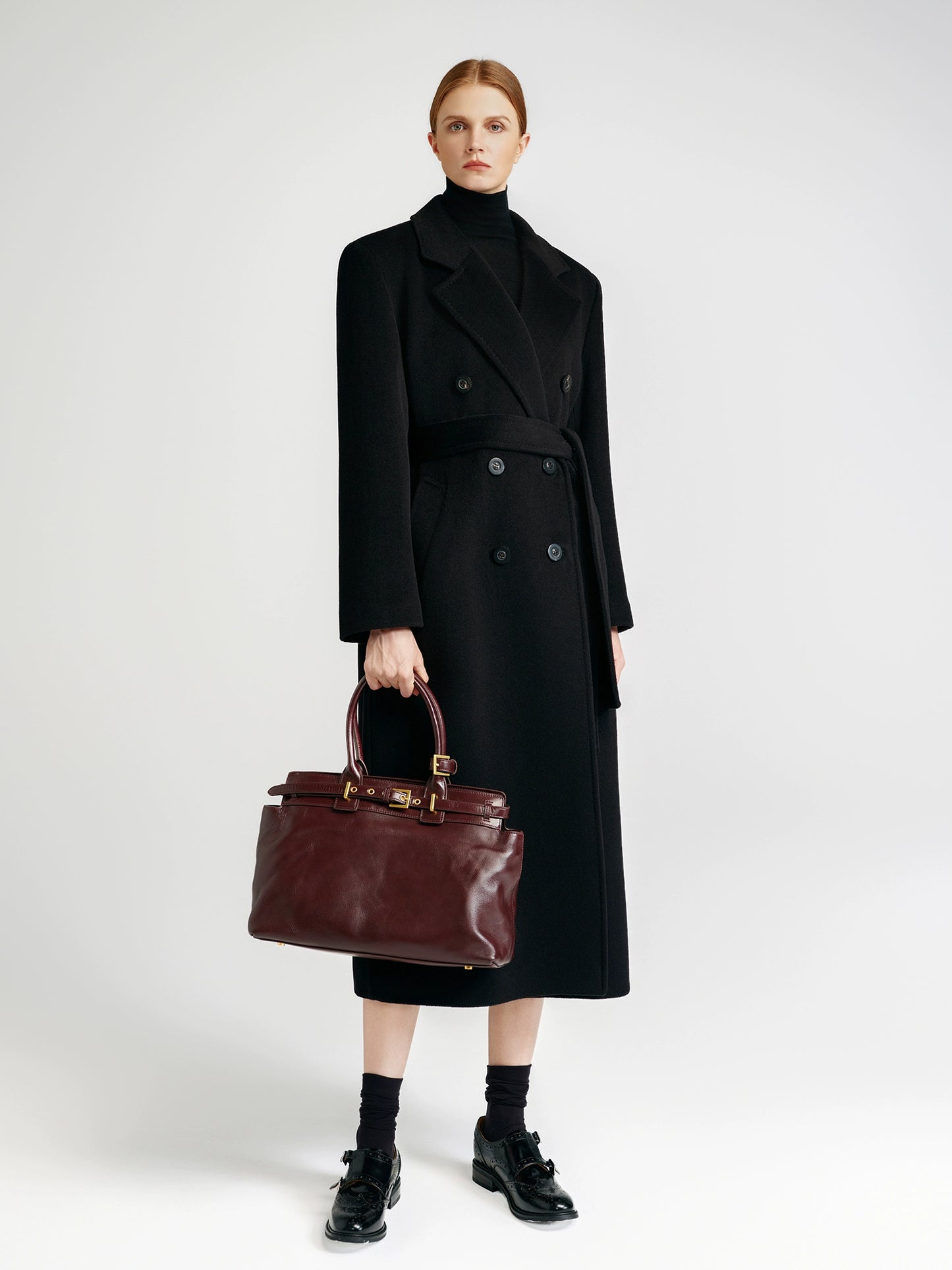 Front rotator sleeve double-sided cashmere coat