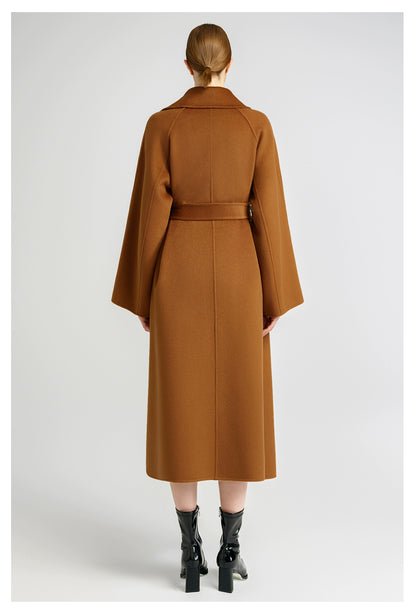 15 Micron Suede Bathrobe Double-Sided Cashmere Coat