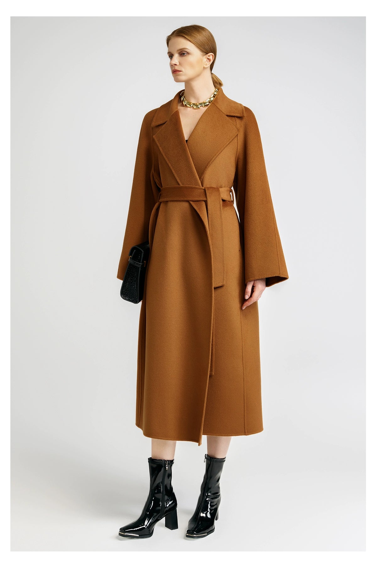 15 Micron Suede Bathrobe Double-Sided Cashmere Coat