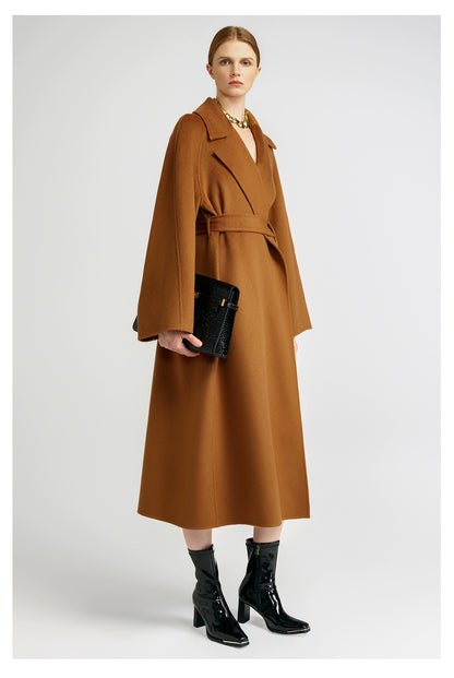 15 Micron Suede Bathrobe Double-Sided Cashmere Coat