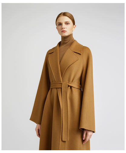 Temperament queen, classic double-sided cashmere coat women's bathrobe long