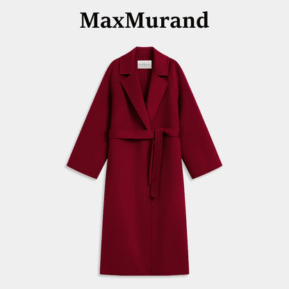 Temperament queen, classic double-sided cashmere coat women's bathrobe long