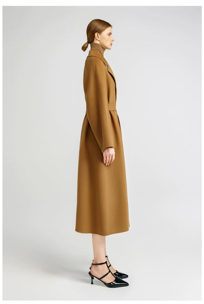 Temperament queen, classic double-sided cashmere coat women's bathrobe long