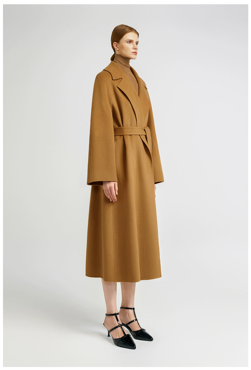 Temperament queen, classic double-sided cashmere coat women's bathrobe long