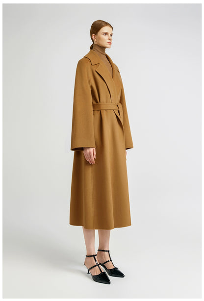 Temperament queen, classic double-sided cashmere coat women's bathrobe long