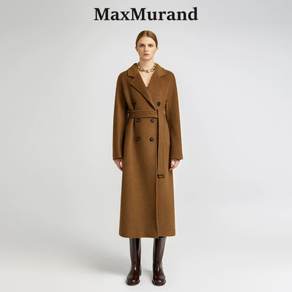 Elegant Brown Cashmere Coat for Women Stylish Mid Long Design
