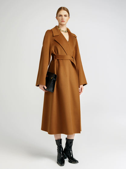 15 Micron Suede Bathrobe Double-Sided Cashmere Coat