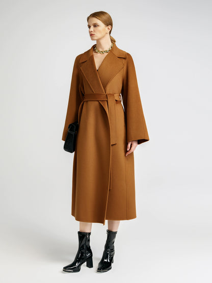 15 Micron Suede Bathrobe Double-Sided Cashmere Coat