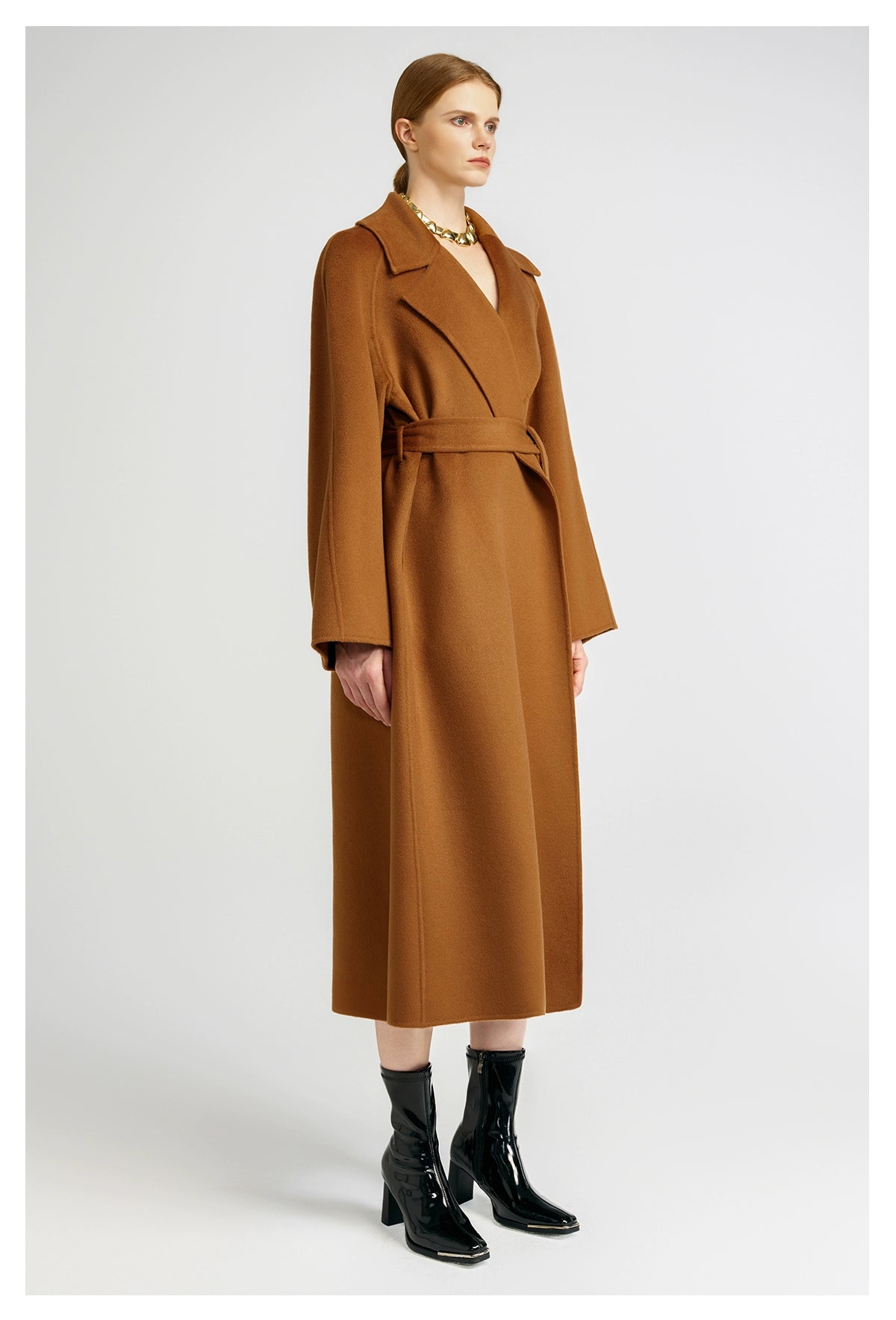15 Micron Suede Bathrobe Double-Sided Cashmere Coat