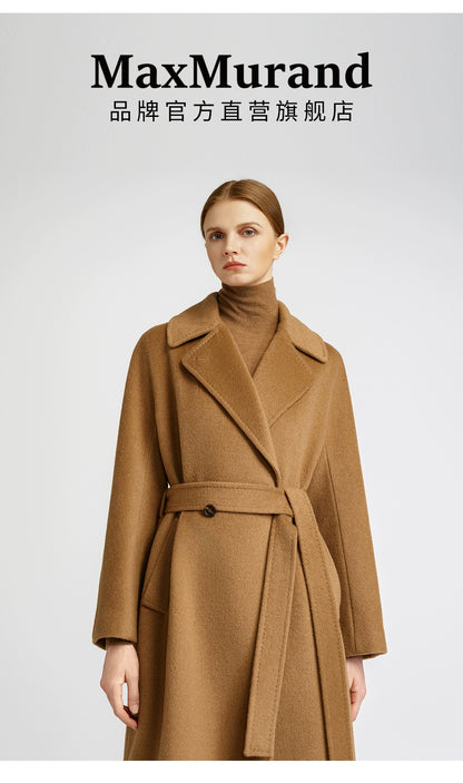 Cashmere coat women's medium and long elegant style