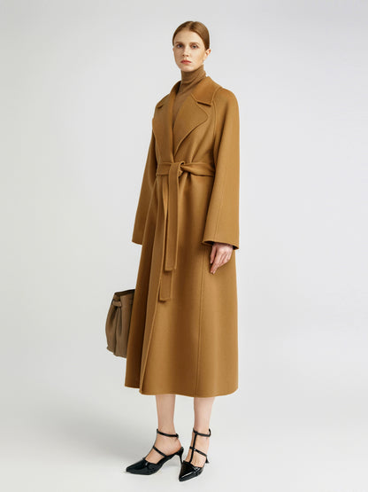 Temperament queen, classic double-sided cashmere coat women's bathrobe long