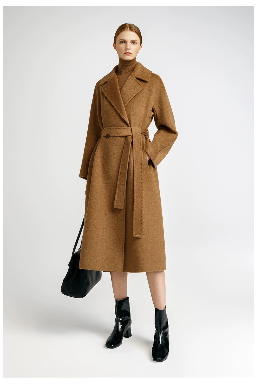 Cashmere coat women's medium and long elegant style