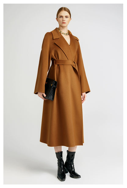15 Micron Suede Bathrobe Double-Sided Cashmere Coat