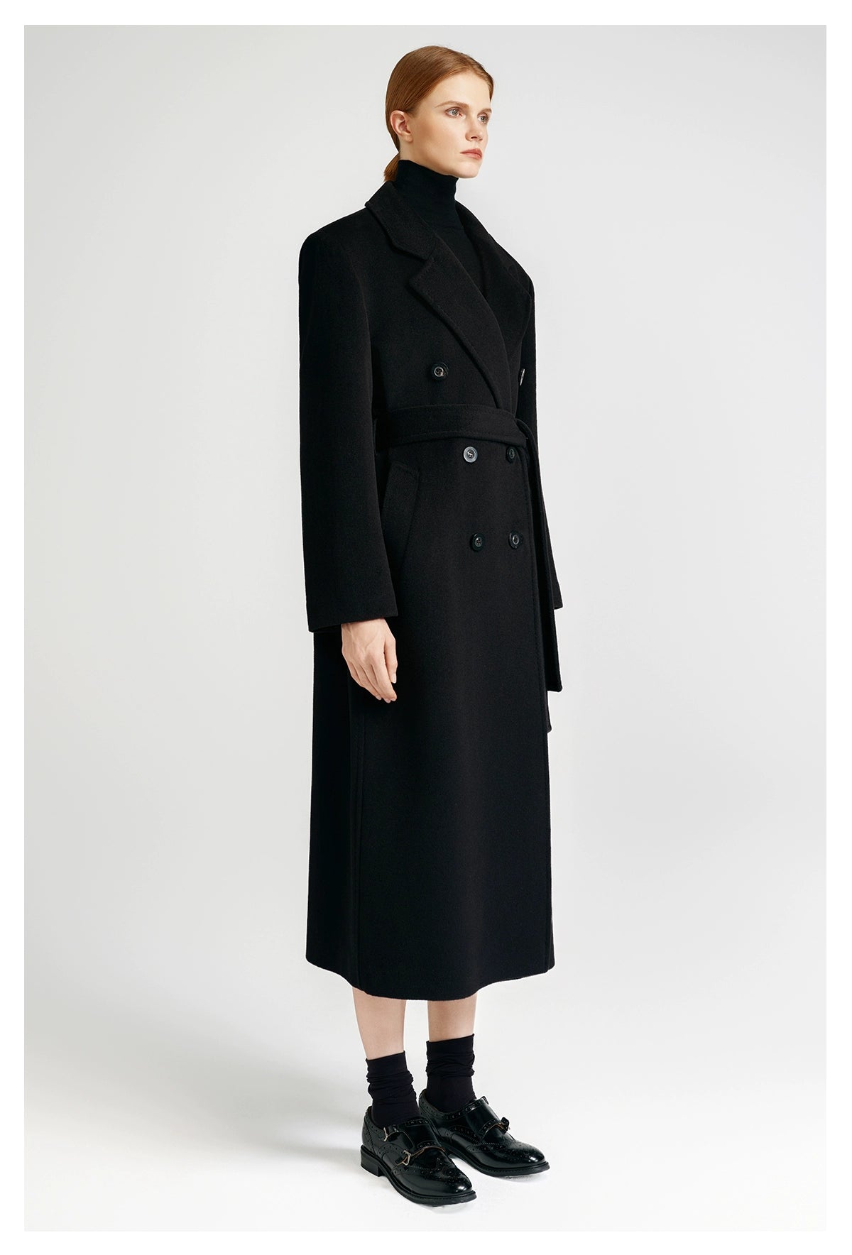 Front rotator sleeve double-sided cashmere coat