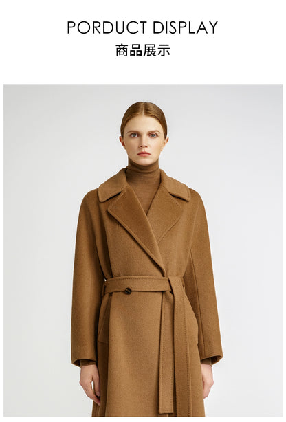 Cashmere coat women's medium and long elegant style