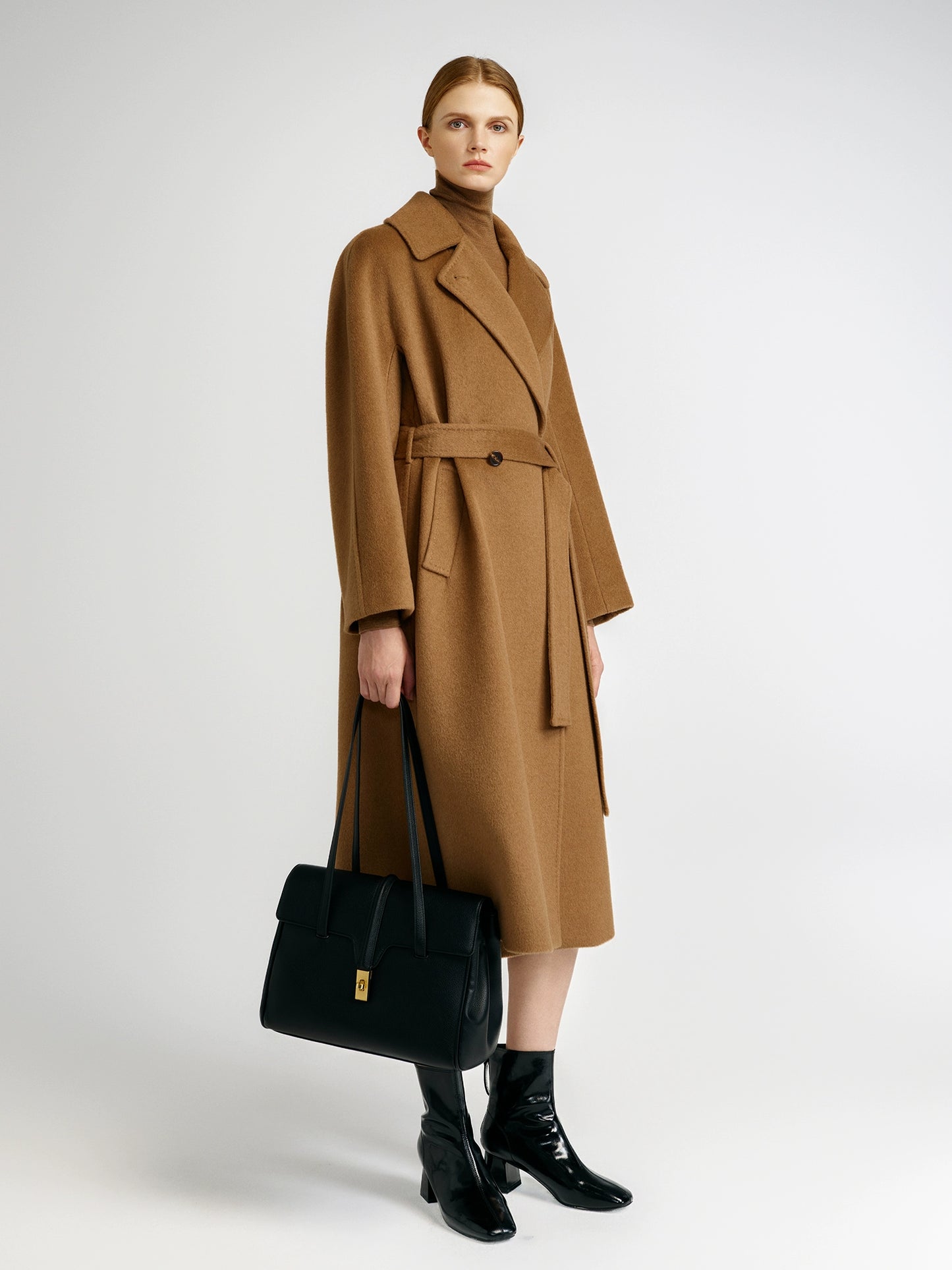 Cashmere coat women's medium and long elegant style