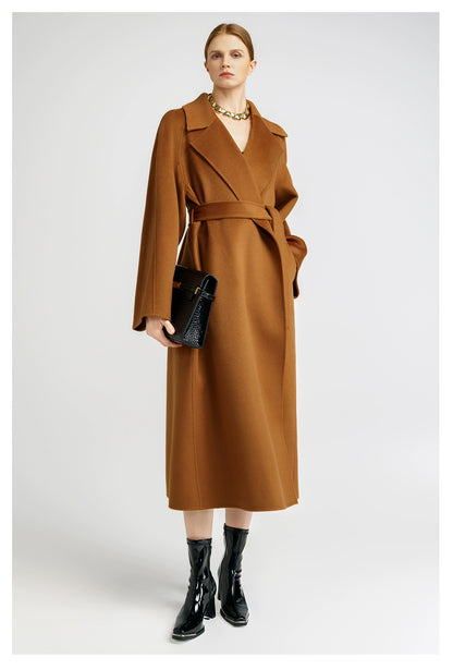 15 Micron Suede Bathrobe Double-Sided Cashmere Coat