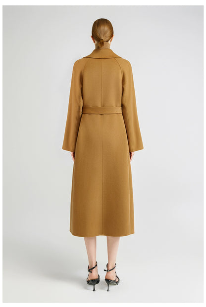 Temperament queen, classic double-sided cashmere coat women's bathrobe long